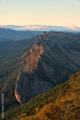 Sunset over the mountains at the Grampians in Victoria, Australia 