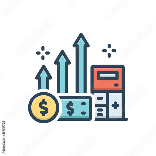 Color illustration icon for financial