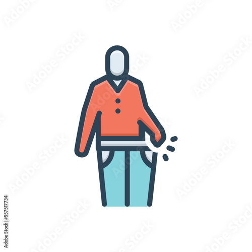 Color illustration icon for loose