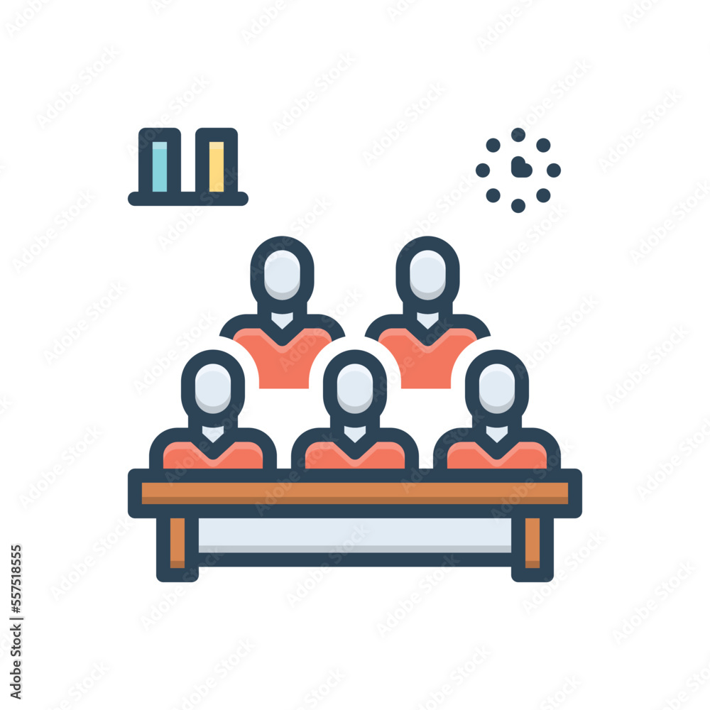 Color illustration icon for attending