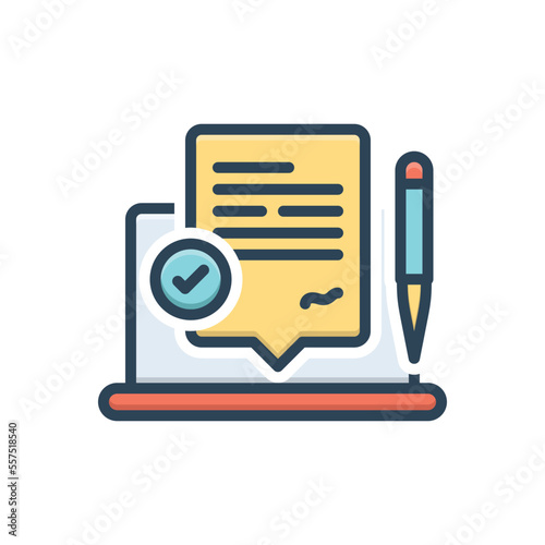 Color illustration icon for request