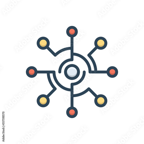 Color illustration icon for connection 