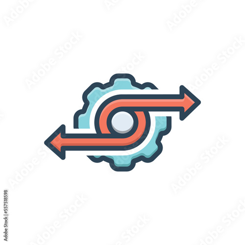 Color illustration icon for proceed