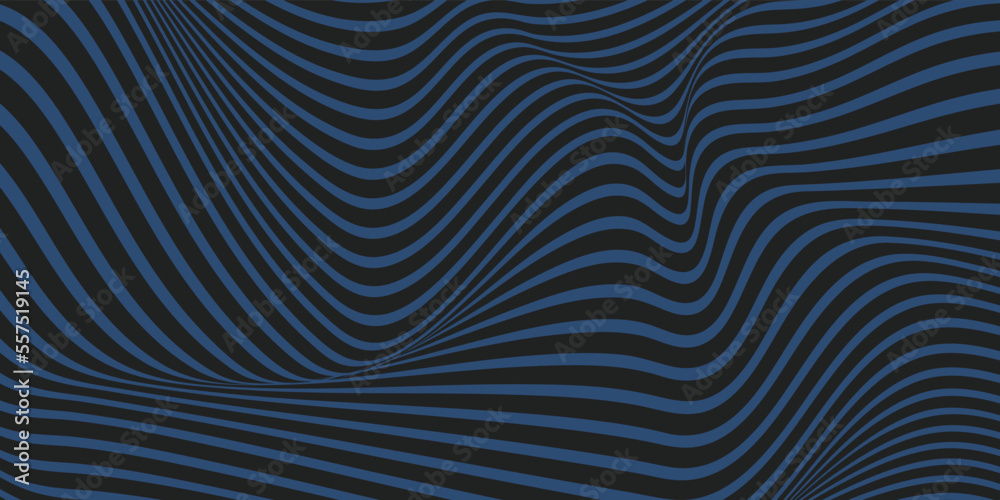 Blue and black line wave background Blue and black line wave background
