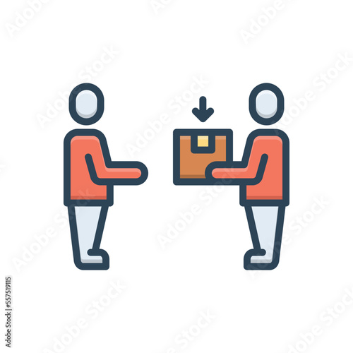 Color illustration icon for recipient