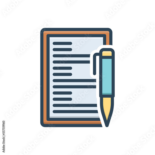 Color illustration icon for briefing