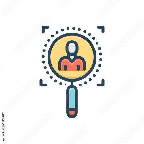 Color illustration icon for detect