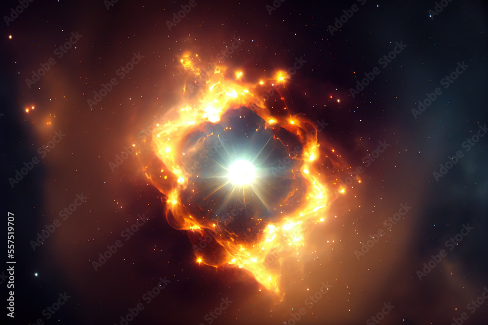 Obraz premium Abstract Nebula Sky Background, Generative AI