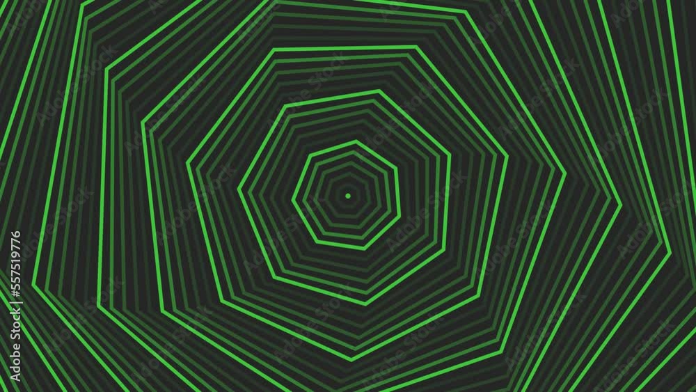 Decagonal Pattern Background Vidéo Stock Green spin decagon star simple flat geometric on dark grey ...
