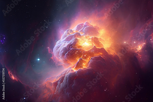 Abstract Nebula Sky Background, Generative AI