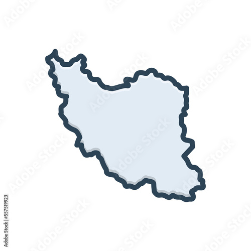 Color illustration icon for iran 