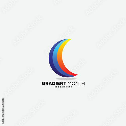 gradient month design logo icon illustration