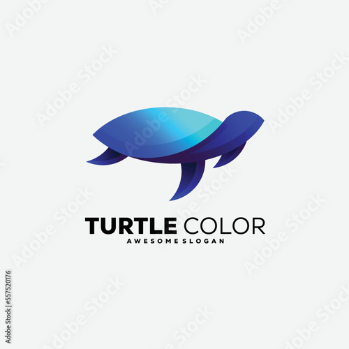 turtle color gradient vector logo