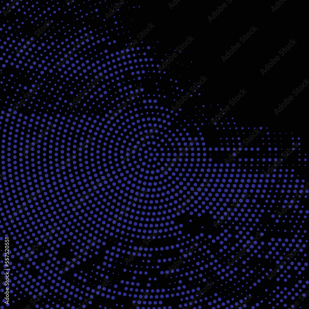 Blue dot and black abstract background