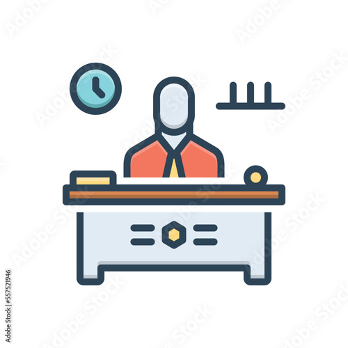 Color illustration icon for principal