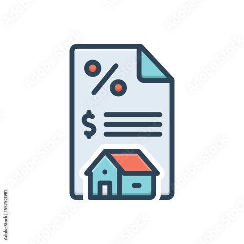 Color illustration icon for tax placement
