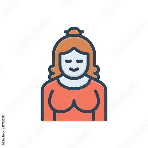 Color illustration icon for daughter