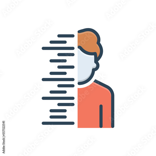 Color illustration icon for gone