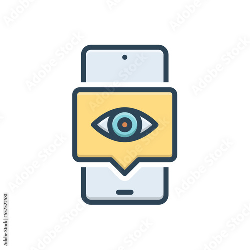 Color illustration icon for seen