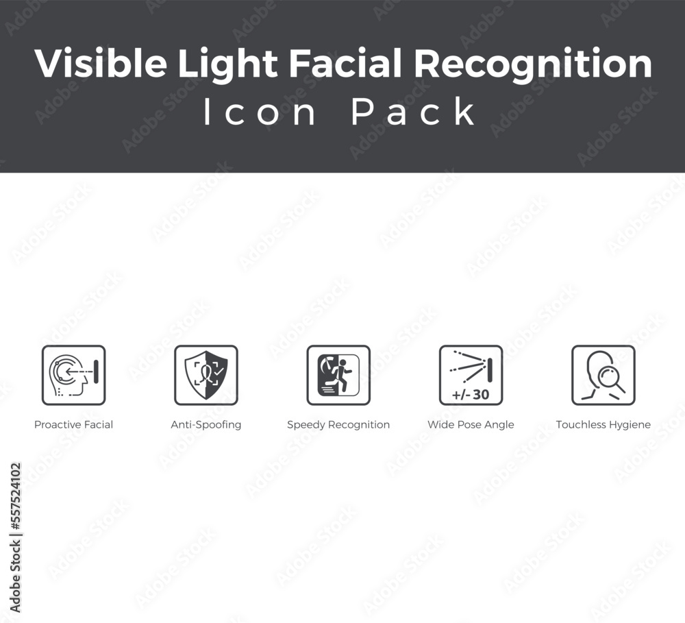 Visible Light Facial Recognition Icon Pack Visible Light Facial Recognition Icon Pack