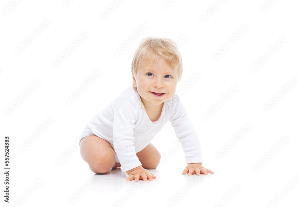 Little, happy and smiling cute baby in the studio. Portrait of a one year old baby. The concept of happiness. Little, happy and smiling cute baby in the studio. Portrait of a one year old baby. The concept of happiness.