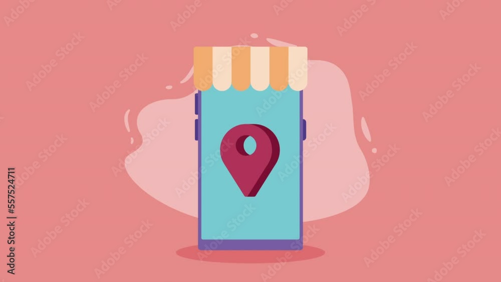 ecommerce in smartphone with pin location ecommerce in smartphone with pin location
