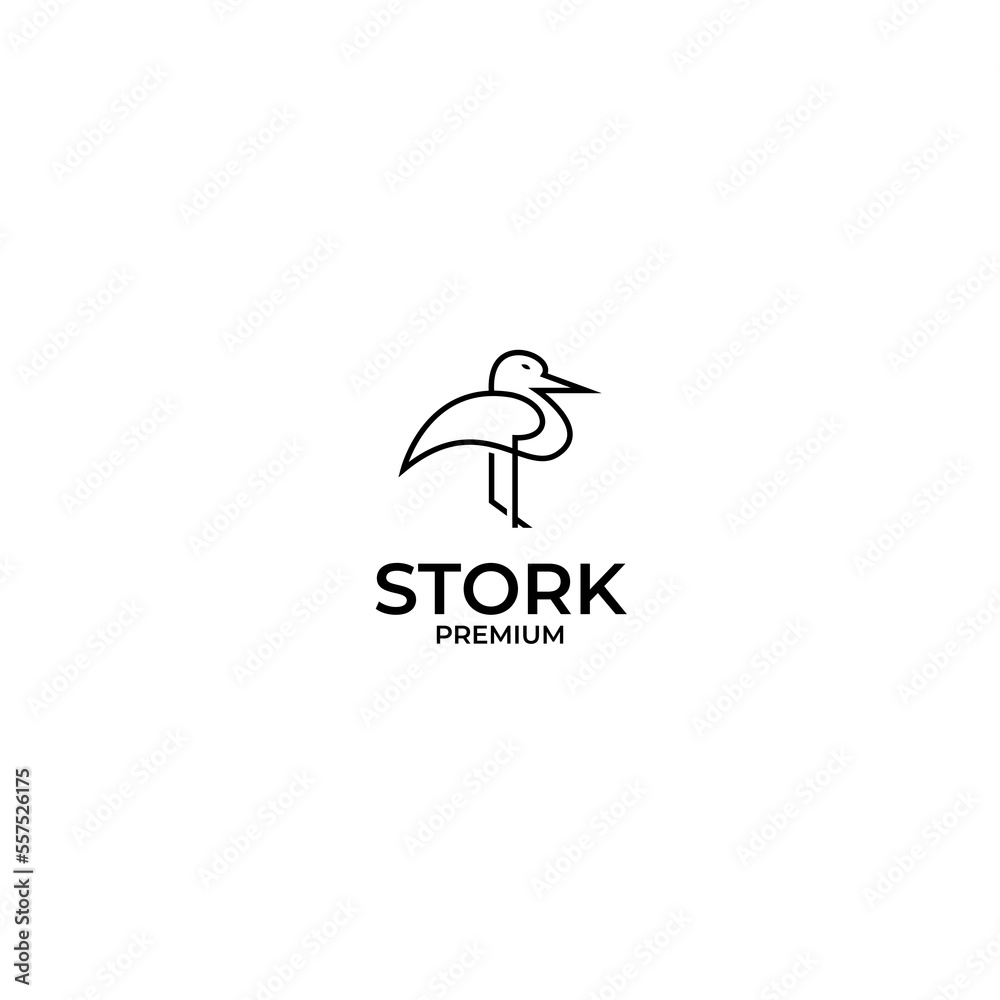 Vector stork bird logo design vector illustration Vector stork bird logo design vector illustration