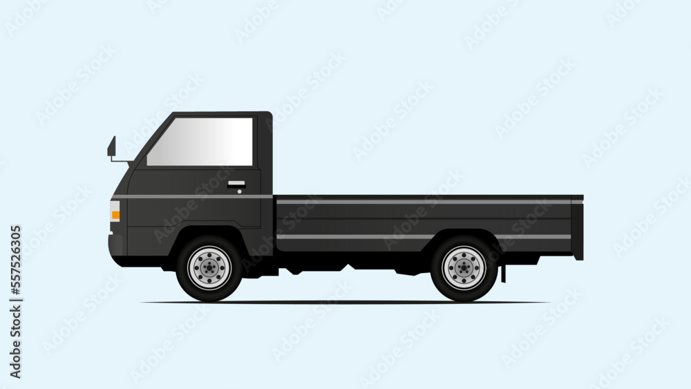 Black Pick-up car illustration