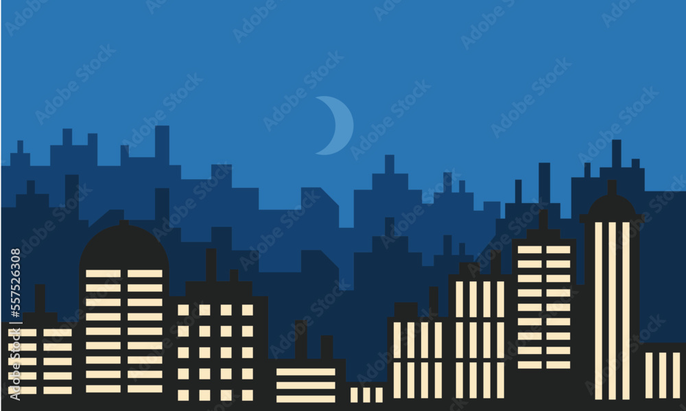 Obraz premium Building silhouette cityscape. Modern architecture. urban city landscape.