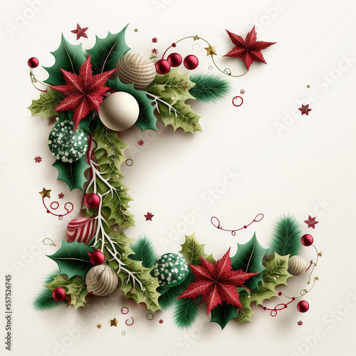 christmas, new year decorations, white background