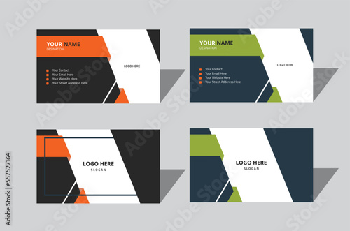 Modern and creative business card template, Personal visiting card with company logo, rad, black, green Vector creative design,