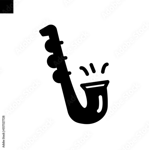 saxophone icon solid style vector