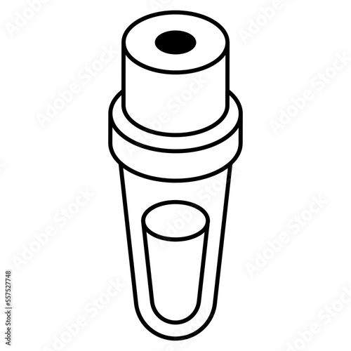 An editable design icon of sample tube, lab apparatus