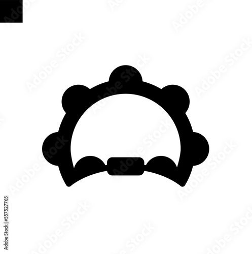 tambourine icon solid style vector