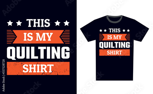 Quilting T Shirt Design Template Vector