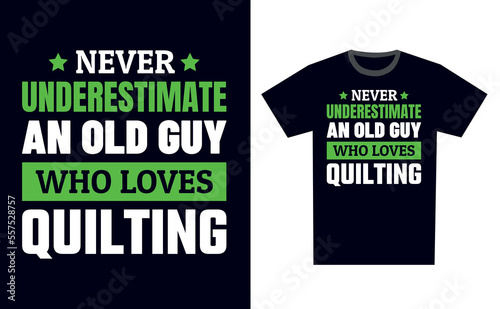 Quilting T Shirt Design Template Vector
