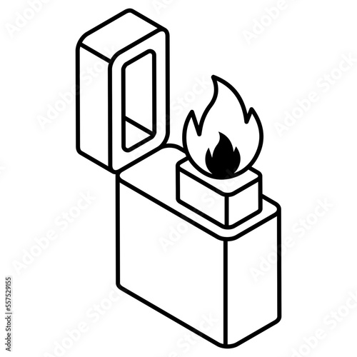 Trendy design icon of lighter 