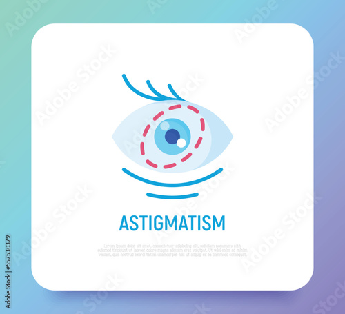 Astigmatism flat icon. Ophthalmology vector illustration.