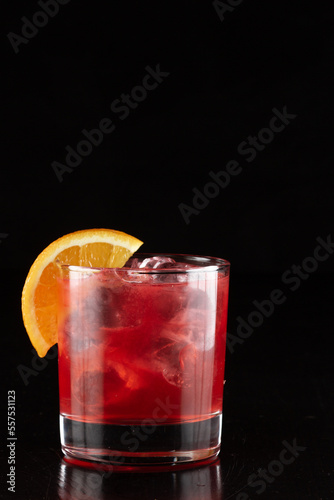 Red alcoholic cocktail for the menu bar or restaurant