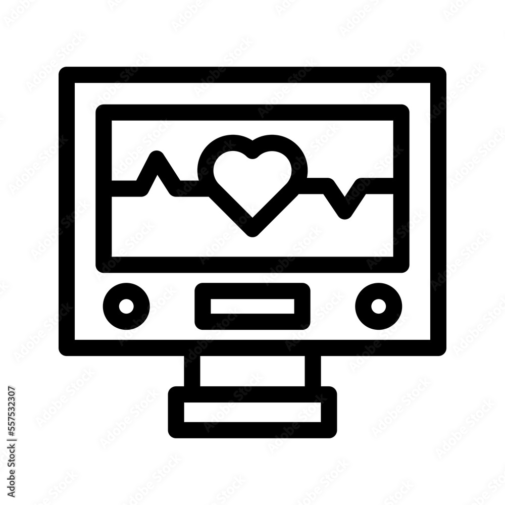 electrocardiogram line icon illustration vector graphic