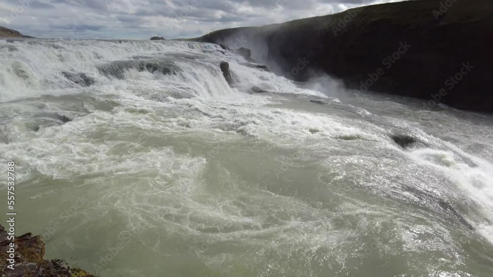 Big river in Iceland, clear cold water, taken from a copter Big river in Iceland, clear cold water, taken from a copter