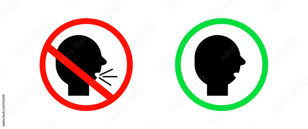 No talking and talking sign icons png illustration useful for your ...