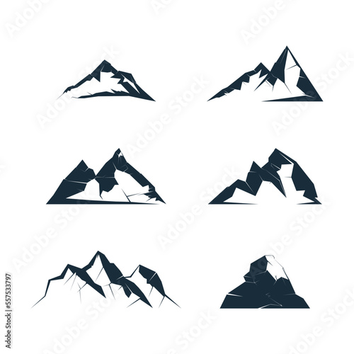 Set of mountains silhouette. Vector illustrations