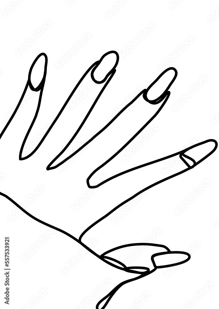Obraz premium One continuous line drawing- beautiful nail