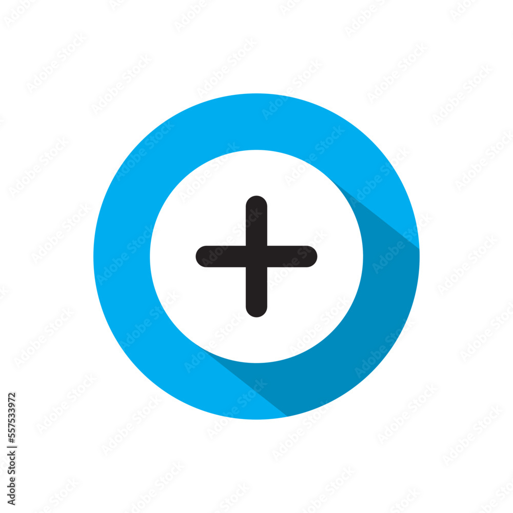 Add button, plus icon vector in flat style Add button, plus icon vector in flat style