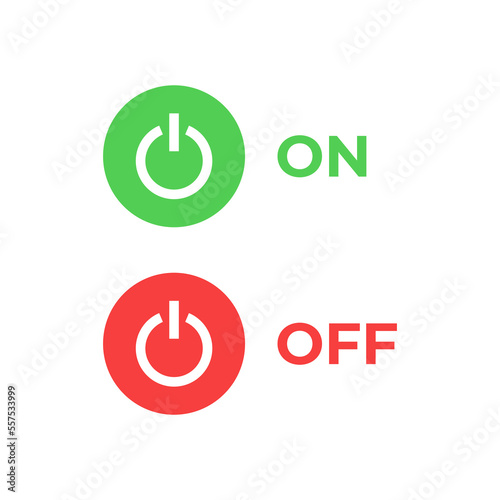 Turn on off button icon vector in flat style