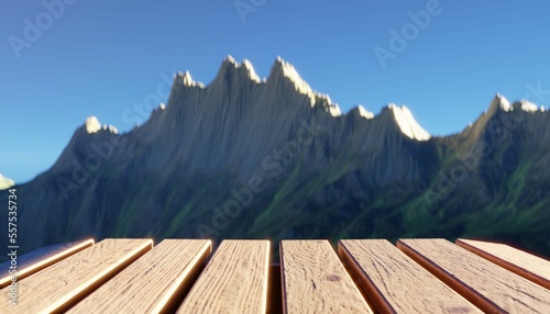 wooden bridge in the mountains © slumart