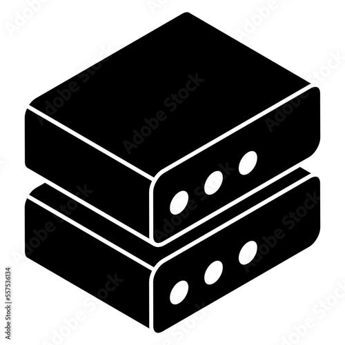 An icon design of data server rack