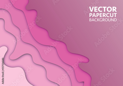 Vector of background colorful paper cut shapes. 3D abstract paper art, design layout for business