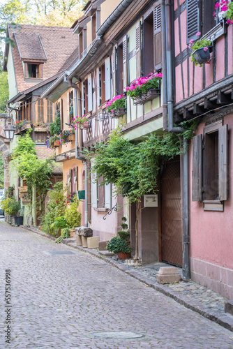 Fototapeta Naklejka Na Ścianę i Meble -  Half-timbered houses in Kaysersberg, Alsace, France